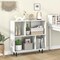 Costway Open Shelf Bookcase Mid Century Modern Cube Bookshelf with 4 Compartments Natural/White/Black